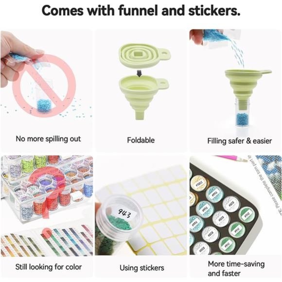 Storage Containers for Diamond Painting Accessories,2 Drawers with 96 Slots Bead - Picture 7 of 7